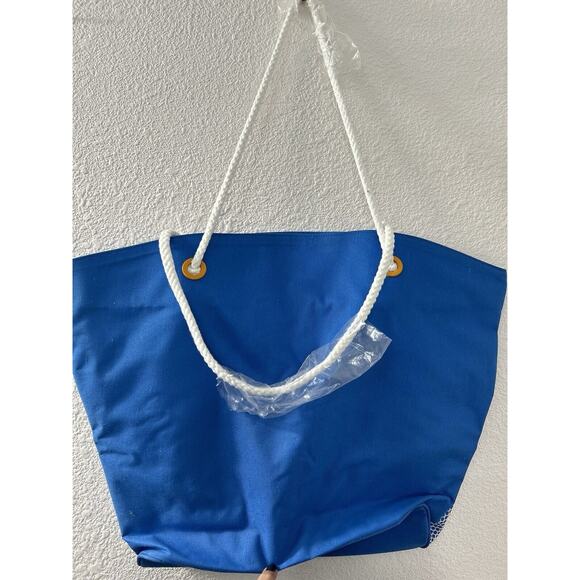Vintage‎ Estee Lauder Blue Nautical Beach Bag Large Tote - Picture 5 of 6